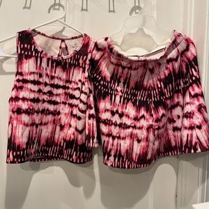 Decree pink tie dye crop top and skirt combo